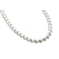 Silver 925 Rhodium Plated CZ Pearl Necklace