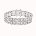 Bold Elegance: 15.9mm Sterling Silver Clustered Nugget Bracelet
