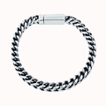 Sleek & Bold: 925 Sterling Gunmetal Plated 9mm Curb Bracelet