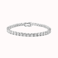 Rhodium Plated 925 Sterling Silver Moissanite Stone 3mm Tennis Bracelet