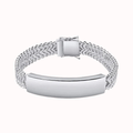 Bold Zig-Zag Lock ID Bracelet in Solid 925 Sterling Silver